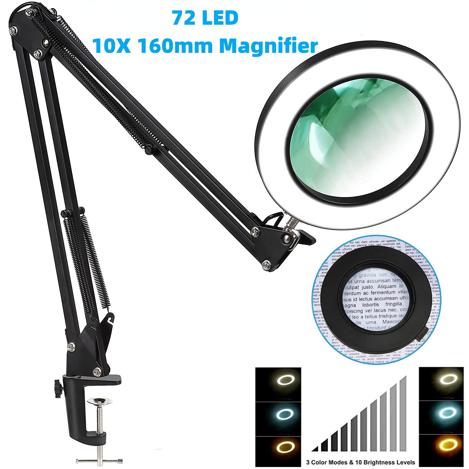 Electronics Repair Glasses - 72LED 8X/10X NUOVA lente d'ingrandimento illuminata
