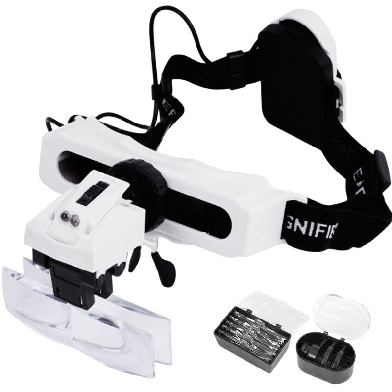 Electronics Repair Glasses - Lente d'ingrandimento a fascia illuminata con